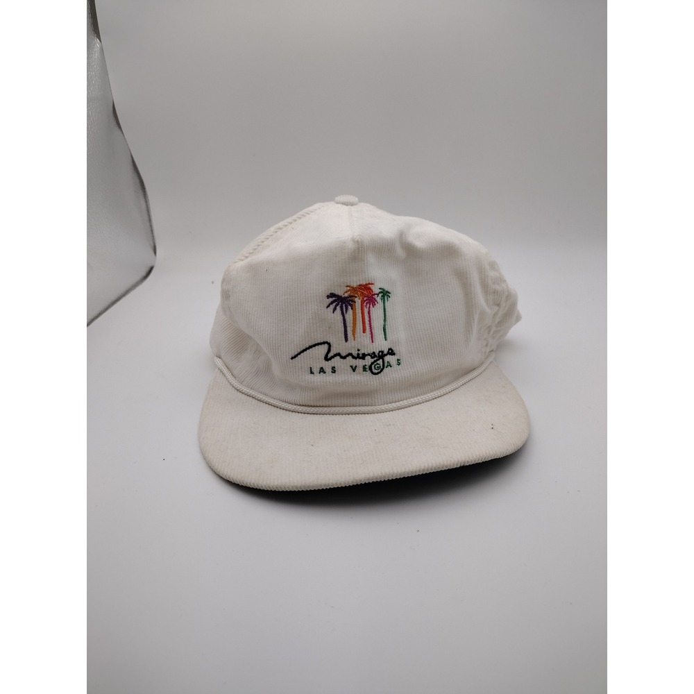 Vintage The Mirage Las Vegas Corduroy Snapback Hat White Rope Brim Made in USA - Picture 2 of 5